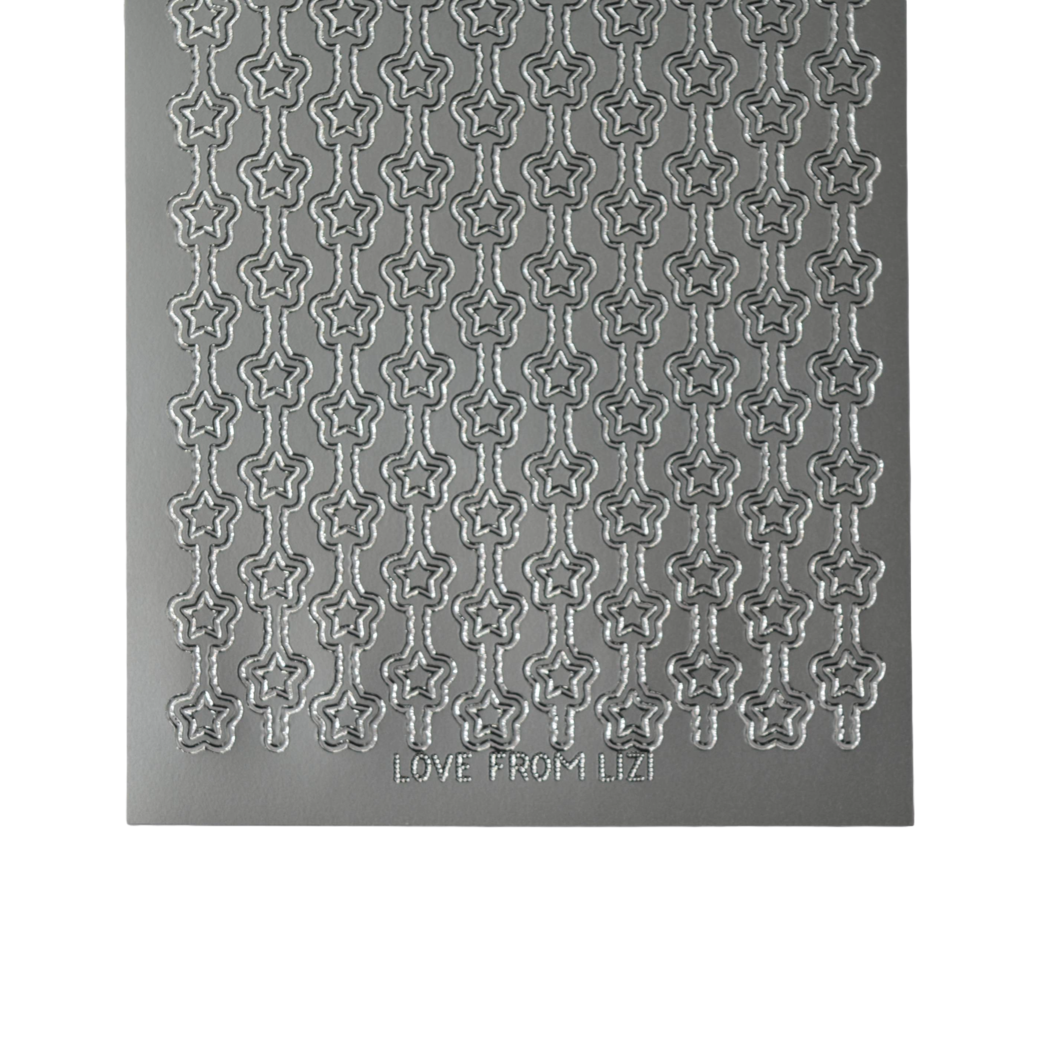 Star Border Silver Peel-Off Stickers